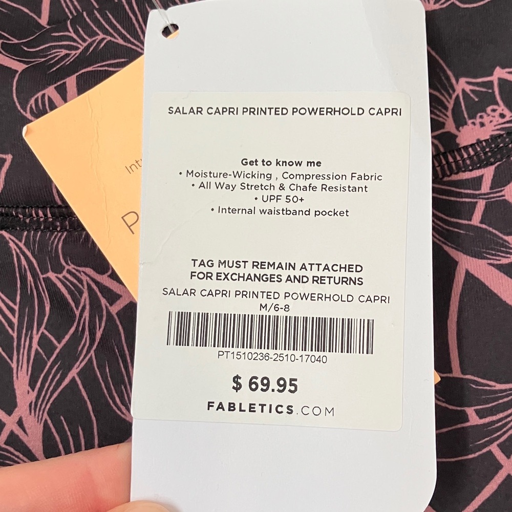 Fabletics Brown and Pink Salar Capri Leggings - Picture 2 of 6